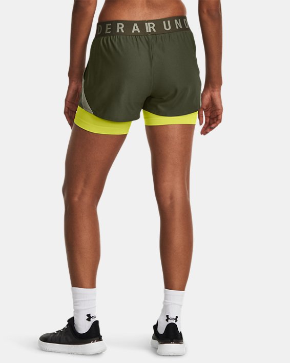 Women's UA Play Up 2-in-1 Shorts, Green, pdpMainDesktop image number 1